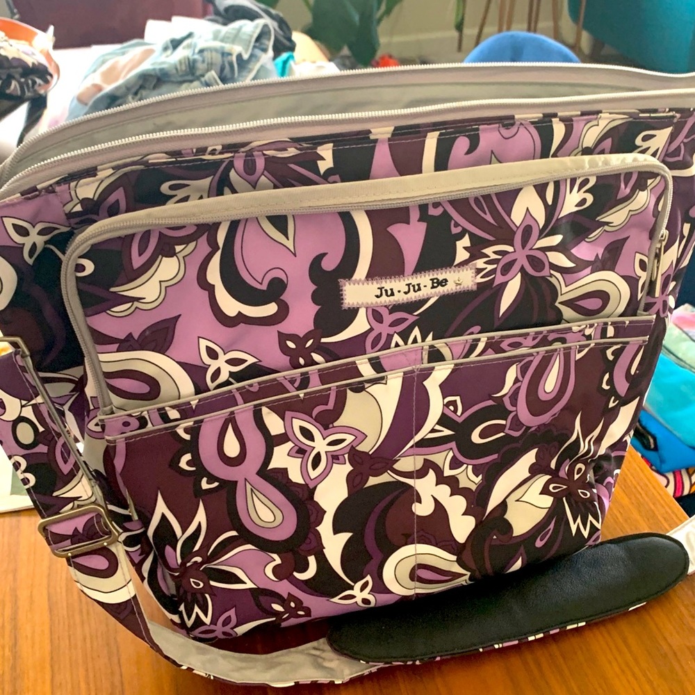 Jujube purple floral diaper bag